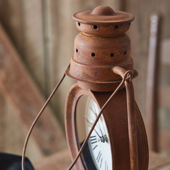 Vintage-Inspired new Lantern Clock in rustic tin - Picture 2 of 3